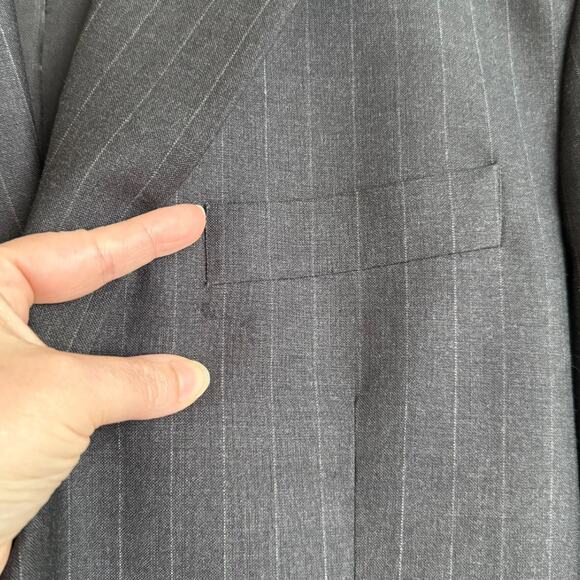 Brooks Brothers 346 Wool Stretch Charcoal Gray Pin Stripe Blazer Men's 46L - Picture 11 of 14